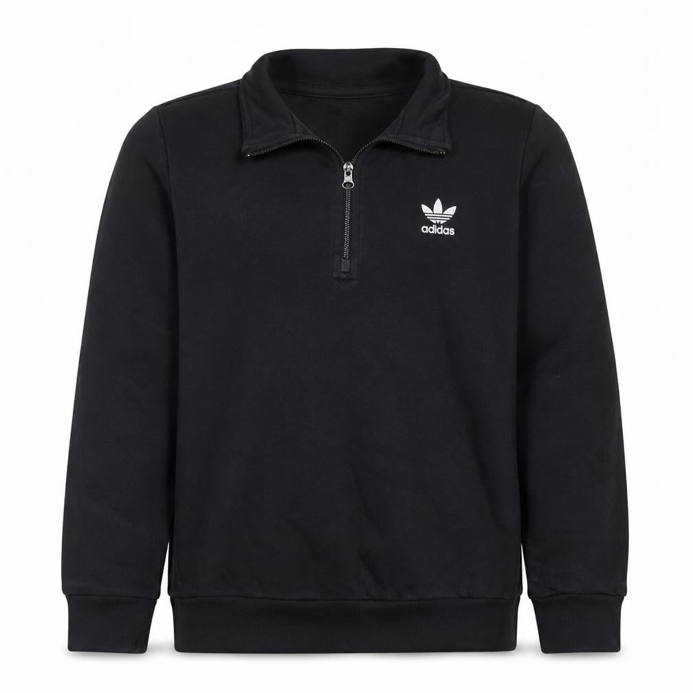 Adidas Boys Black 1/4 Zip Pullover Sweatshirt Size 13-14 Years