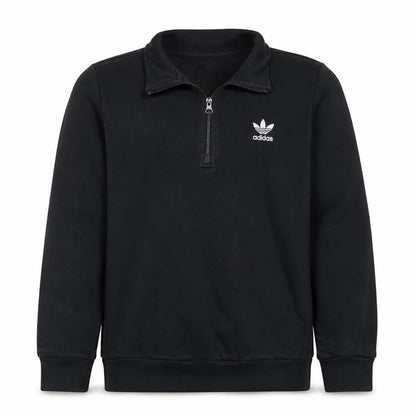 Adidas Boys Black 1/4 Zip Pullover Sweatshirt Size 13-14 Years