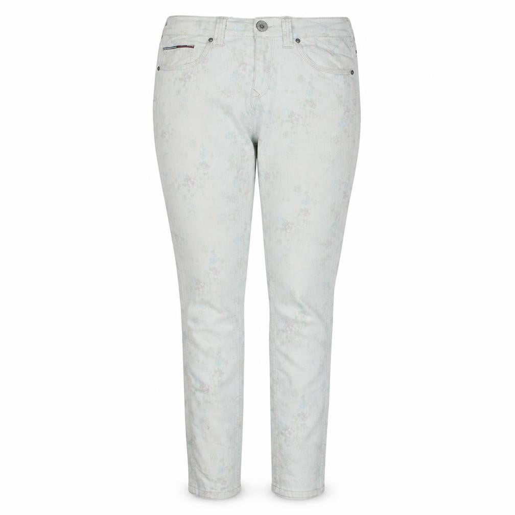 Tommy Hilfiger Women's White Floral Skinny Jeans Size 14