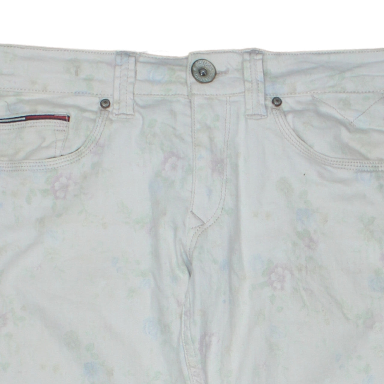 Tommy Hilfiger Women's White Floral Skinny Jeans Size 14