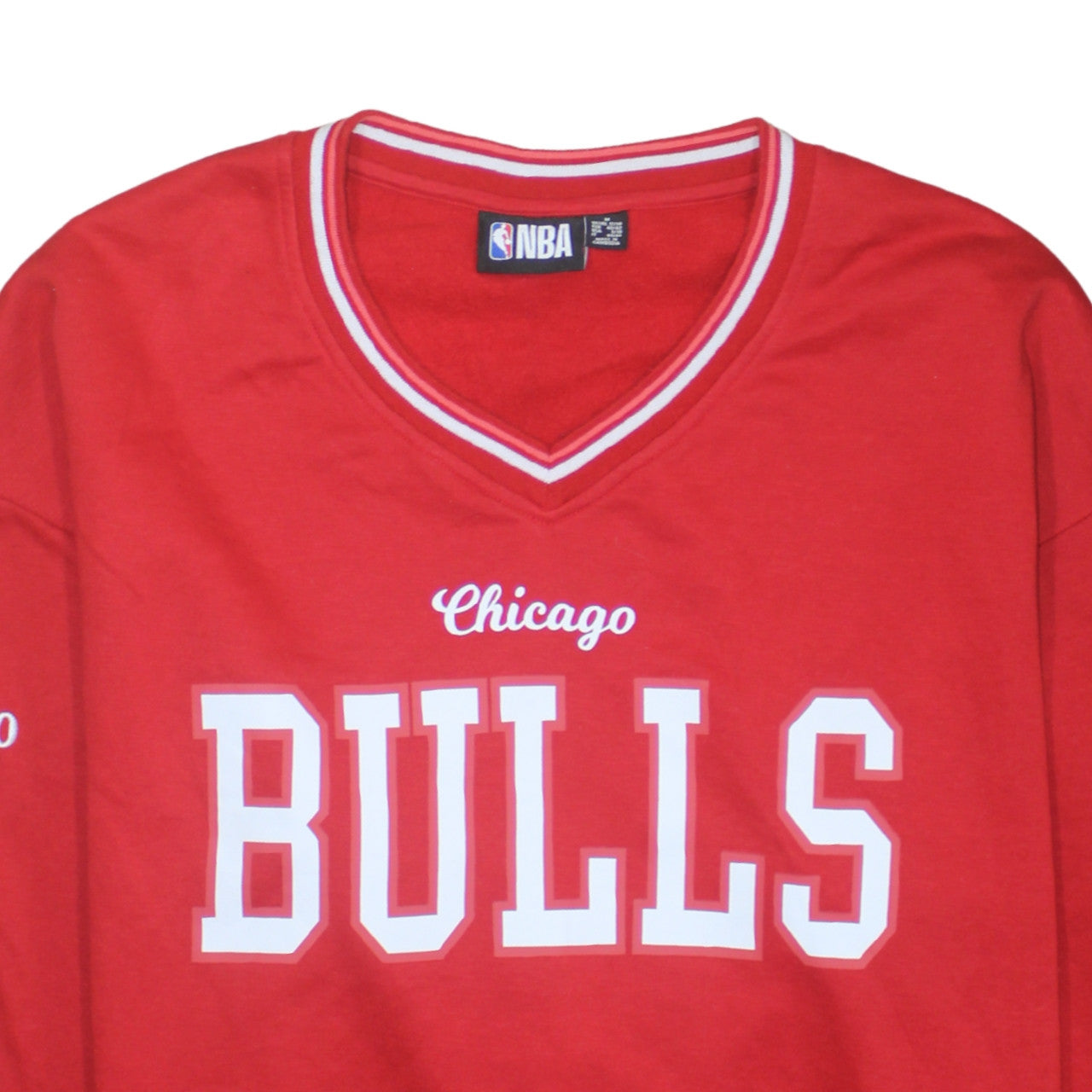 NBA Women Red Chicago Bulls V-Neck Pullover Sweatshirt Medium