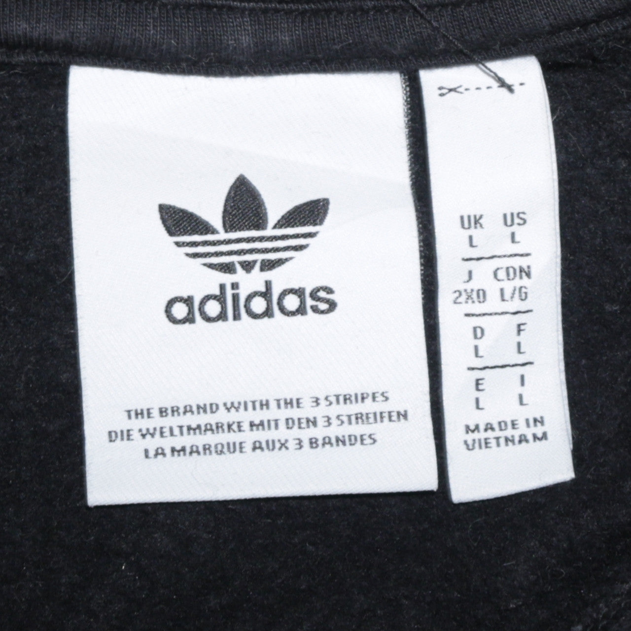 Adidas Men's Black Pullover Hoodie L Regular Fit Logo Sportswear
