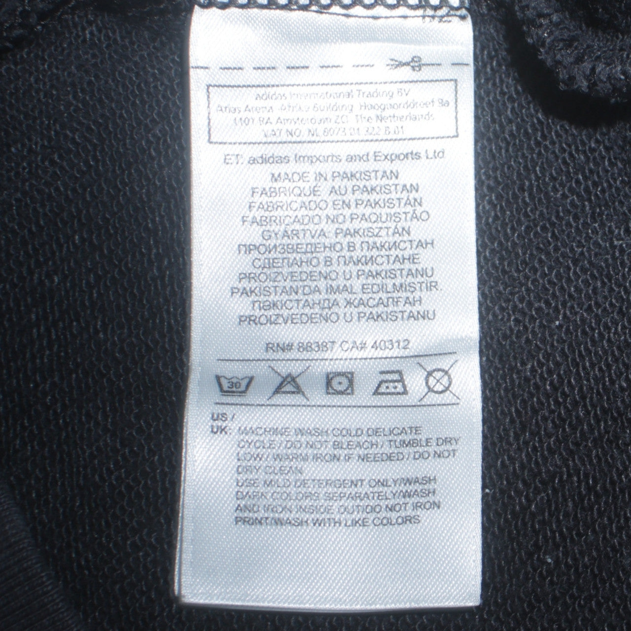 Adidas Boys Black Trefoil Crew Neck Pullover Sweatshirt 13-14 Years