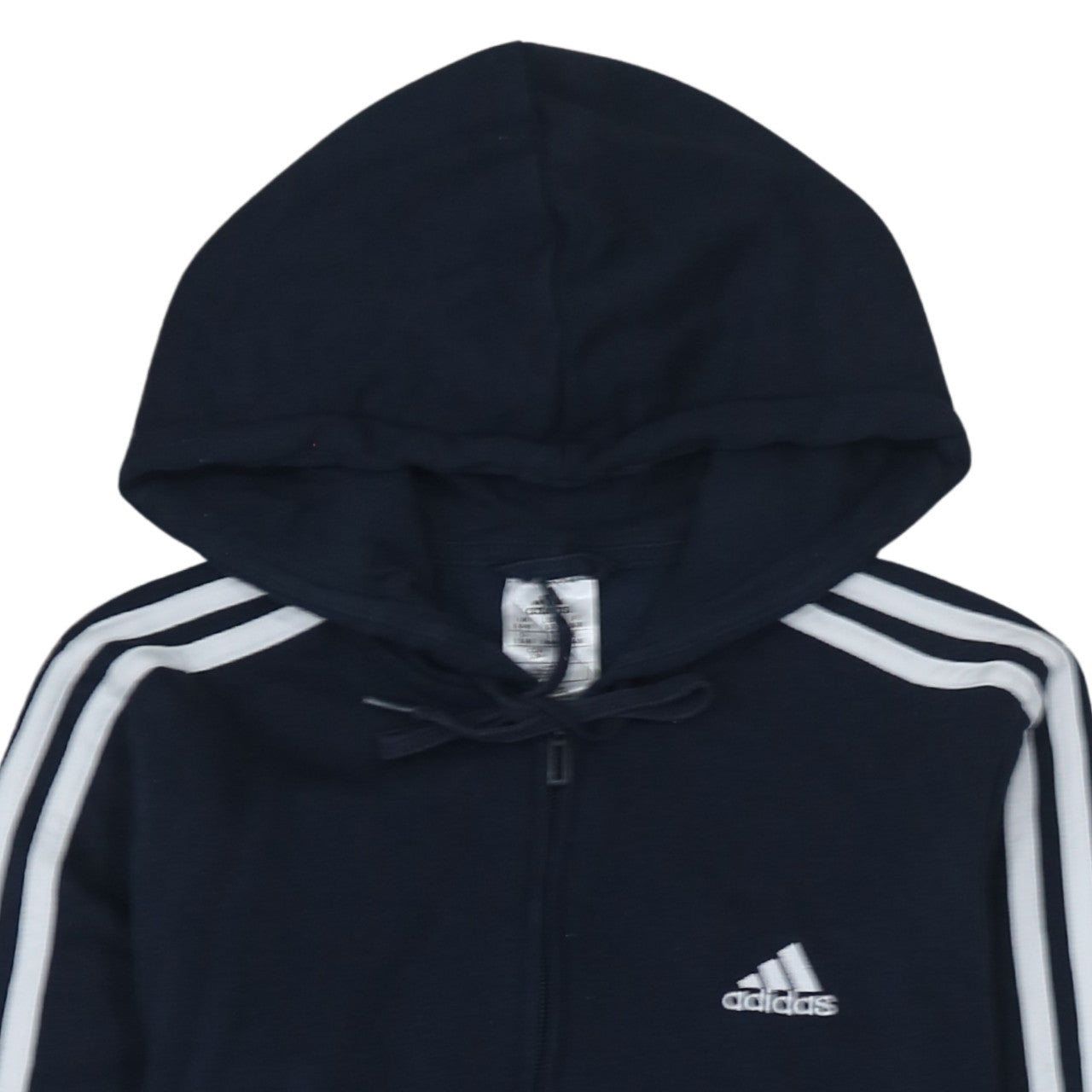 Adidas Womens Navy Full Zip Hoodie Size S 8-10 Hooded Sweatshirt