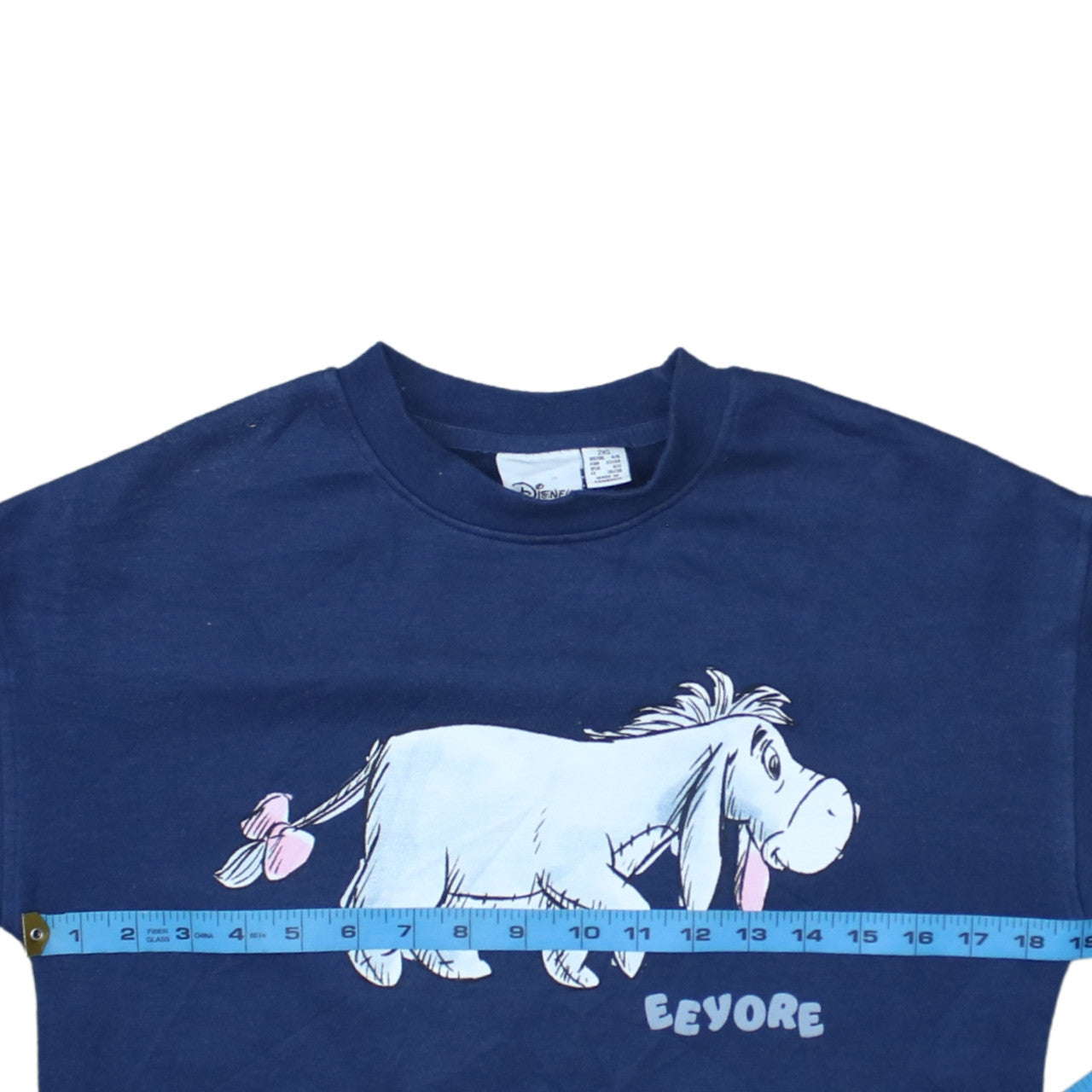 Disney Women Eeyore Blue Crew Neck Pullover Sweatshirt Size 2XS