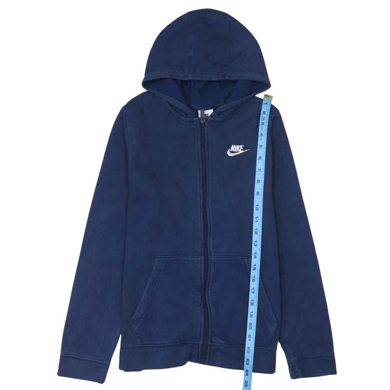 Nike Boys Blue Full Zip Hoodie XL (158-170cm) Classic Logo Fleece