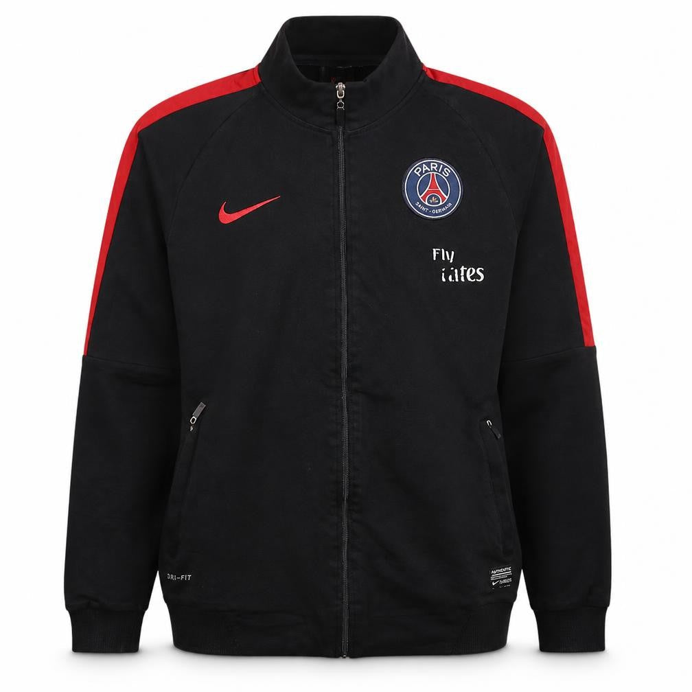 Nike Men’s Black Full Zip PSG Sweatshirt L Embroidered Logo