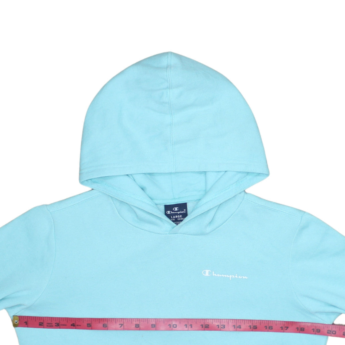 Champion Girls Blue Pullover Hoodie 11-12 Years Logo Fleece Sweatshirt