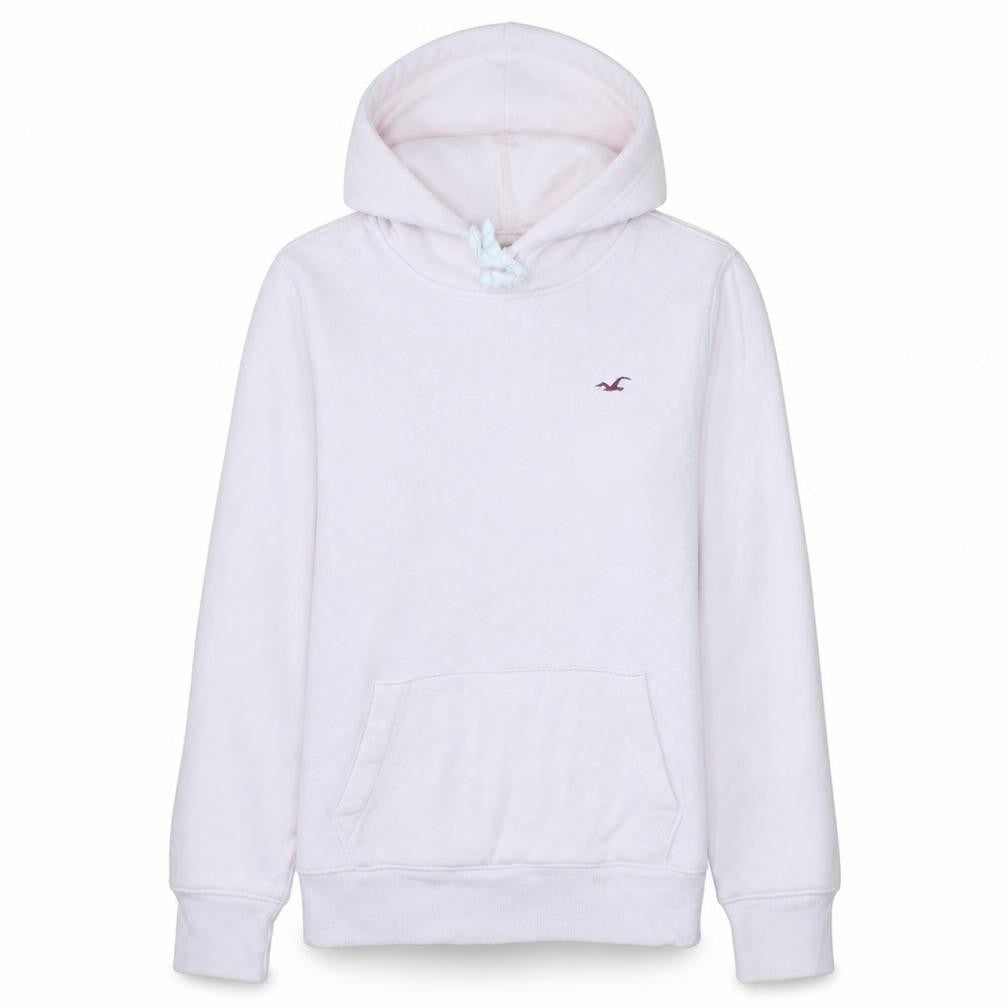 Hollister Womens White Pullover Hoodie Small Cotton Blend Casual