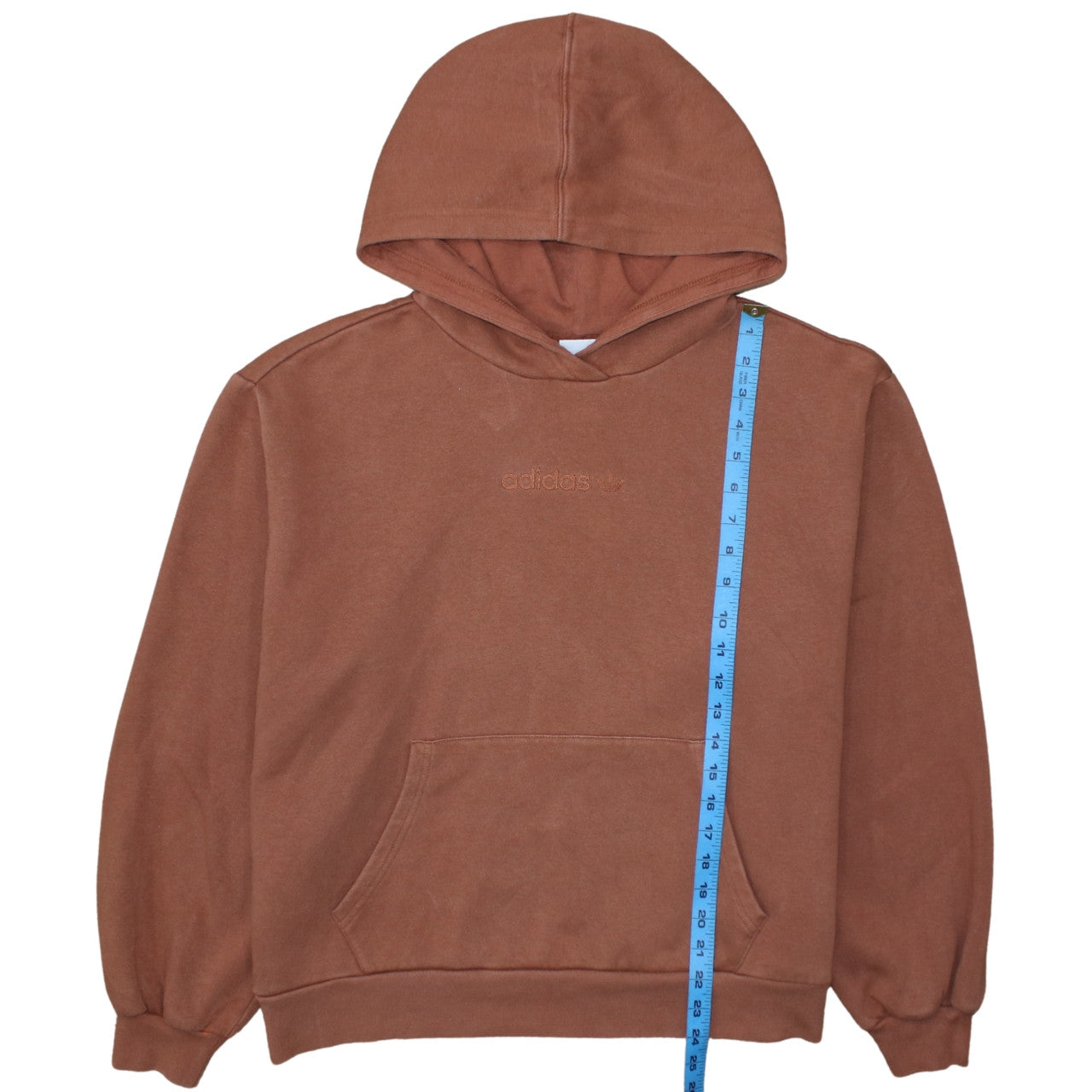 Adidas Women Brown Pullover Hoodie Size 14 Embroidered Logo Casual