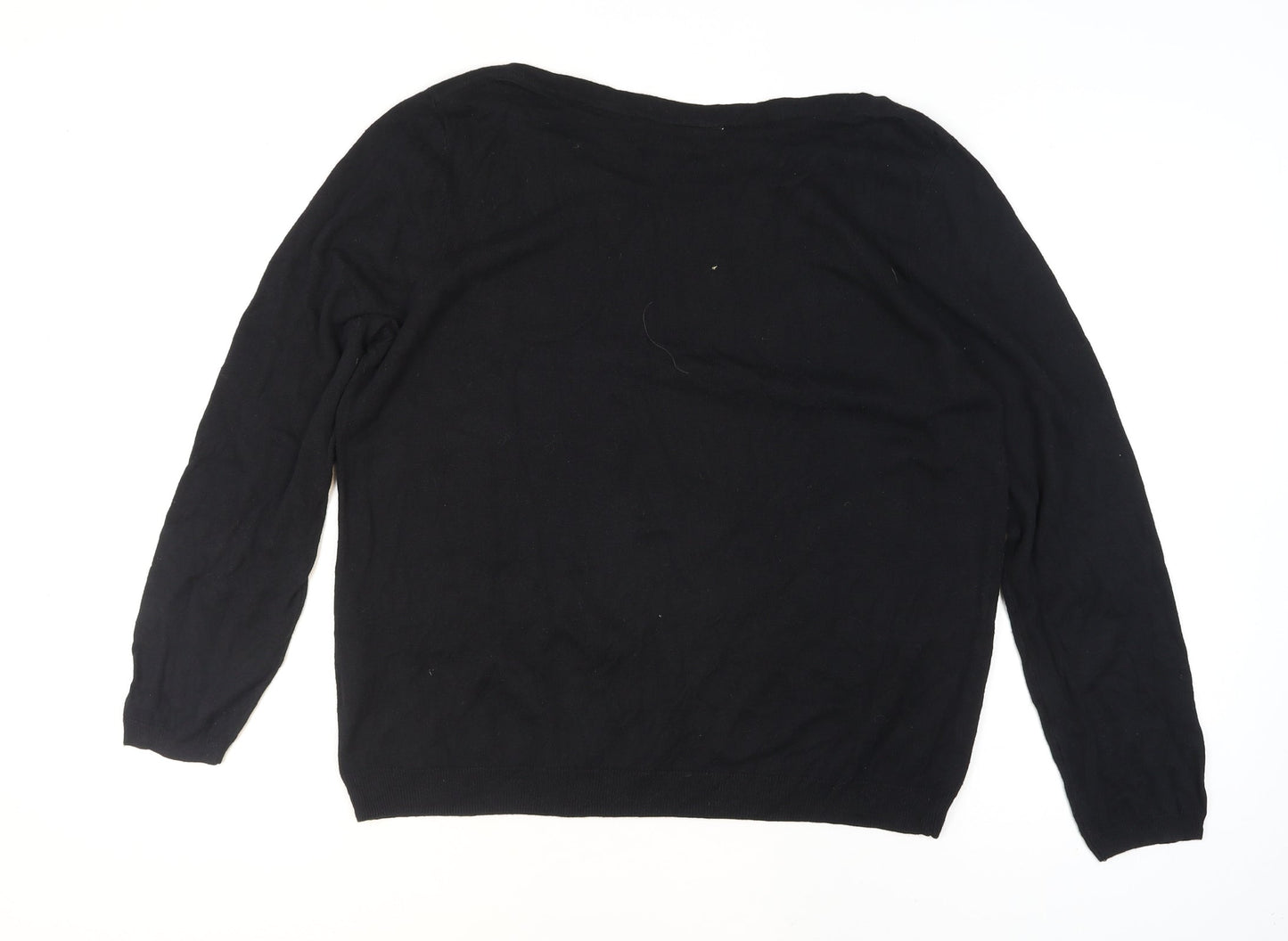 Wallis Women's Black Sequin Knit Jumper Size 14