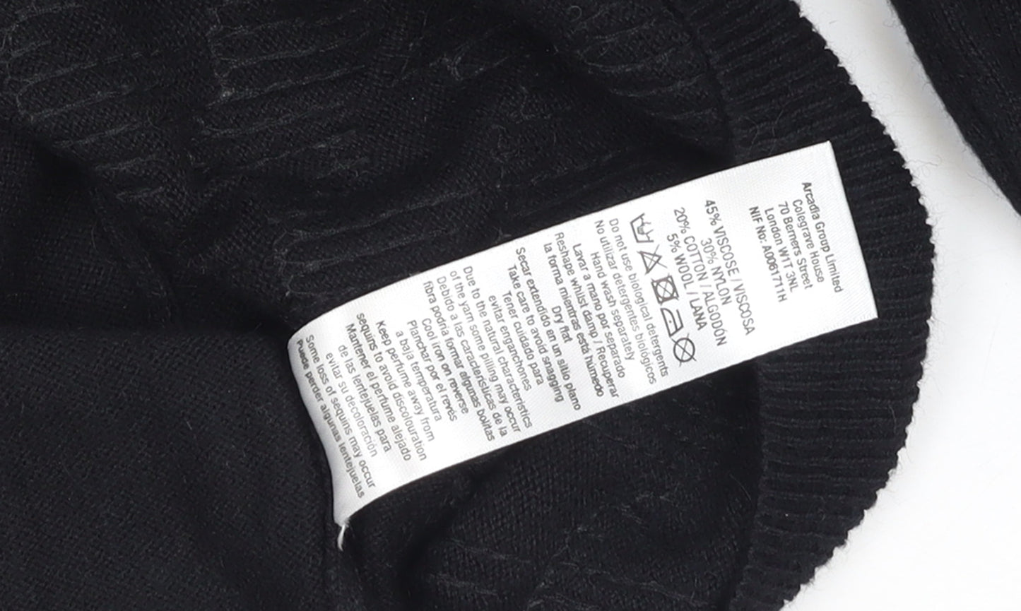 Wallis Women's Black Sequin Knit Jumper Size 14