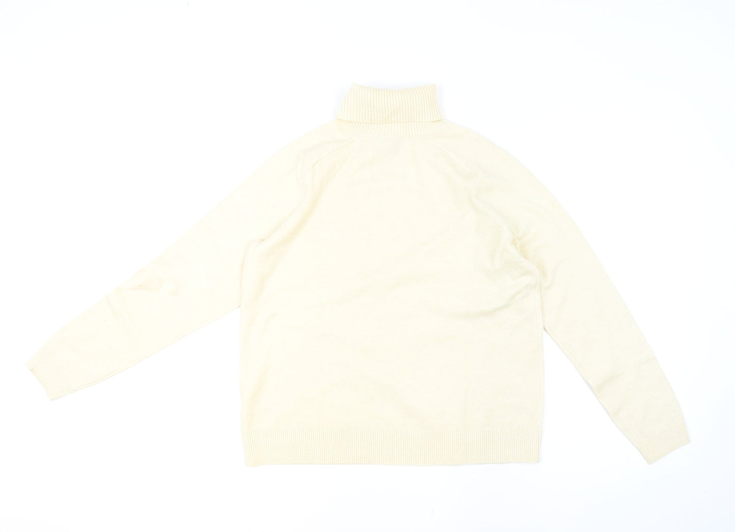 Marks and Spencer Women Beige Roll Neck Knit Jumper M