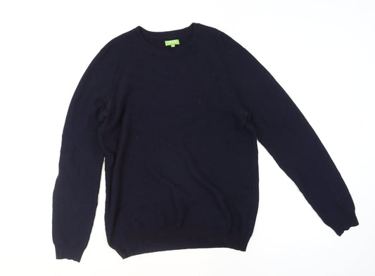 Feraud Men's Blue Knit Crew Neck Pullover Jumper Size M