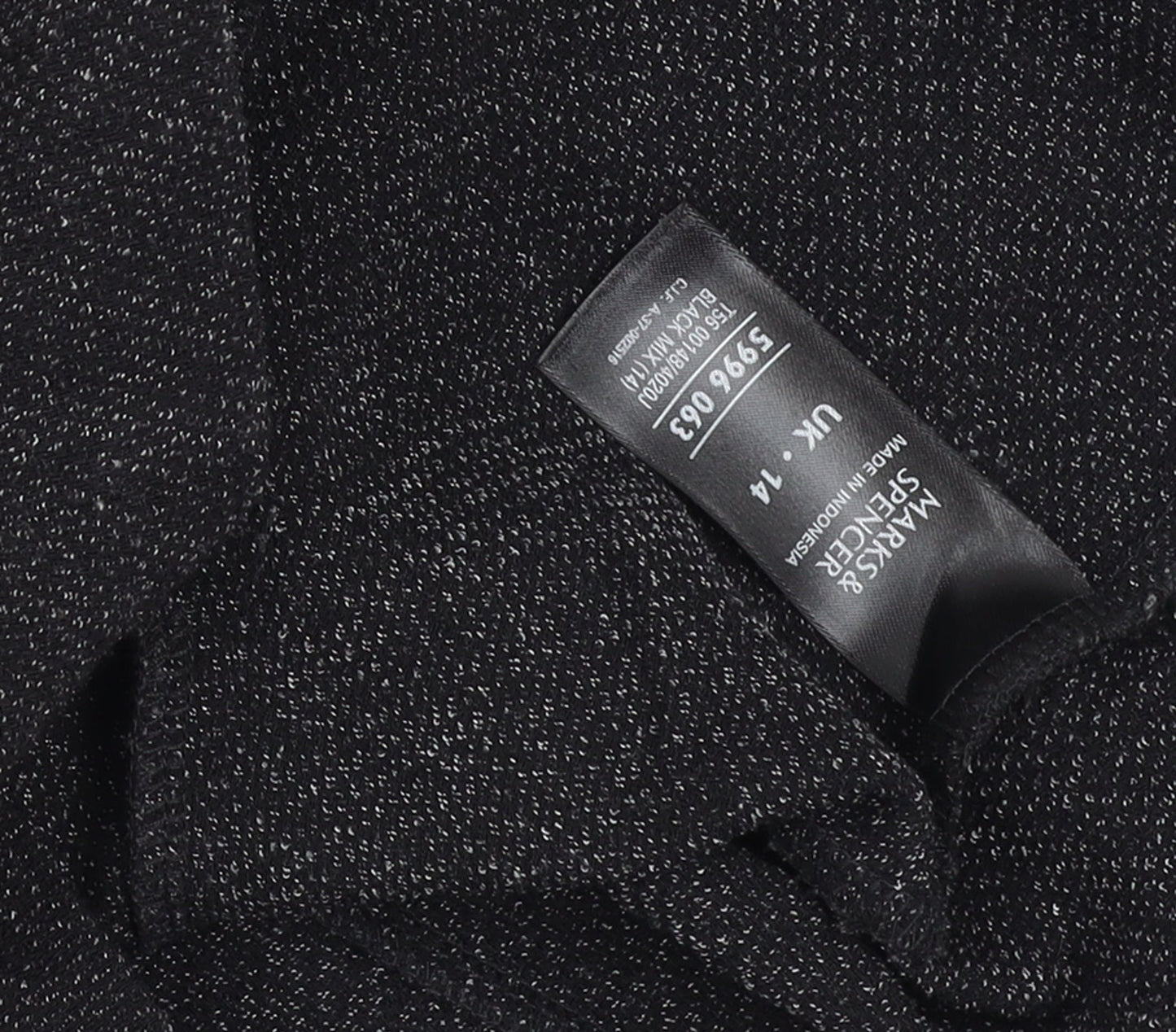 Marks and Spencer Women Black Size 14 Tweed Zip Suit Jacket