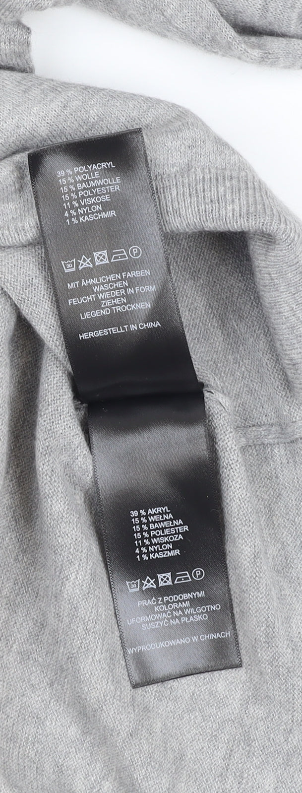 Beacon Cove Women Grey Cowl Neck Tunic Jumper Size 10 Long Sleeve Knit