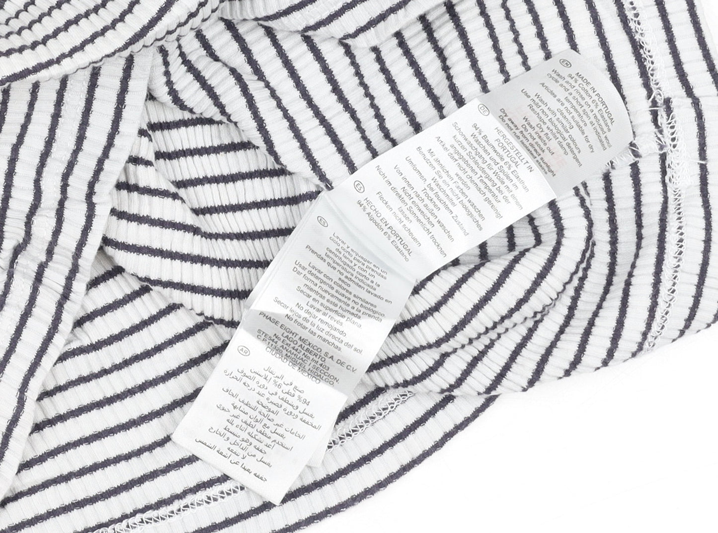 Hobbs Women’s White Striped Long Sleeve Cotton Jersey Top XS