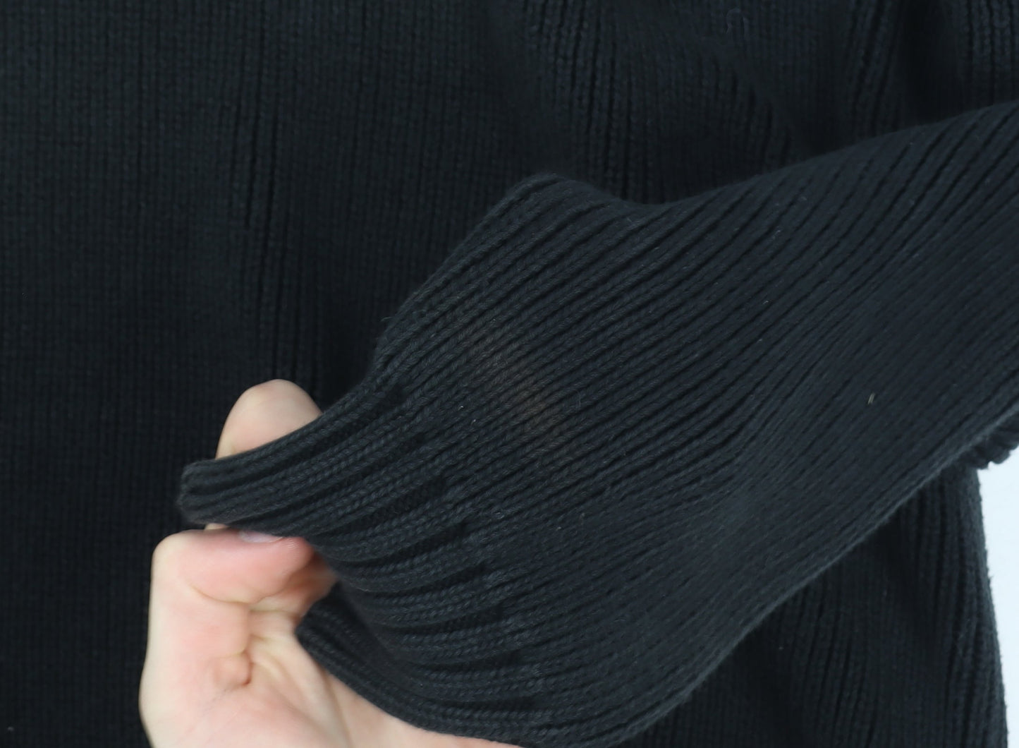 Lagerfeld Men's Black High Neck Button Henley Jumper XL