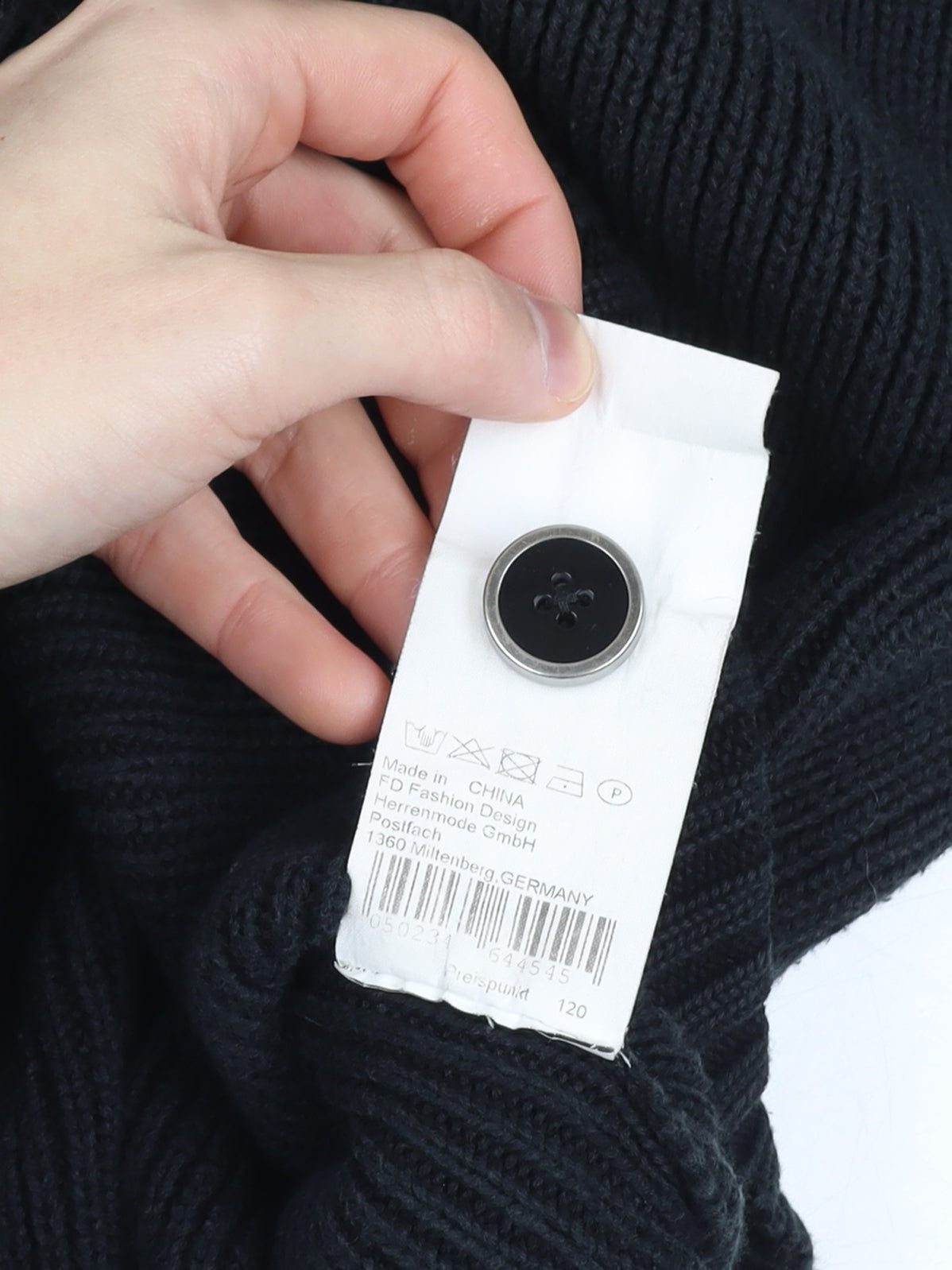 Lagerfeld Men's Black High Neck Button Henley Jumper XL