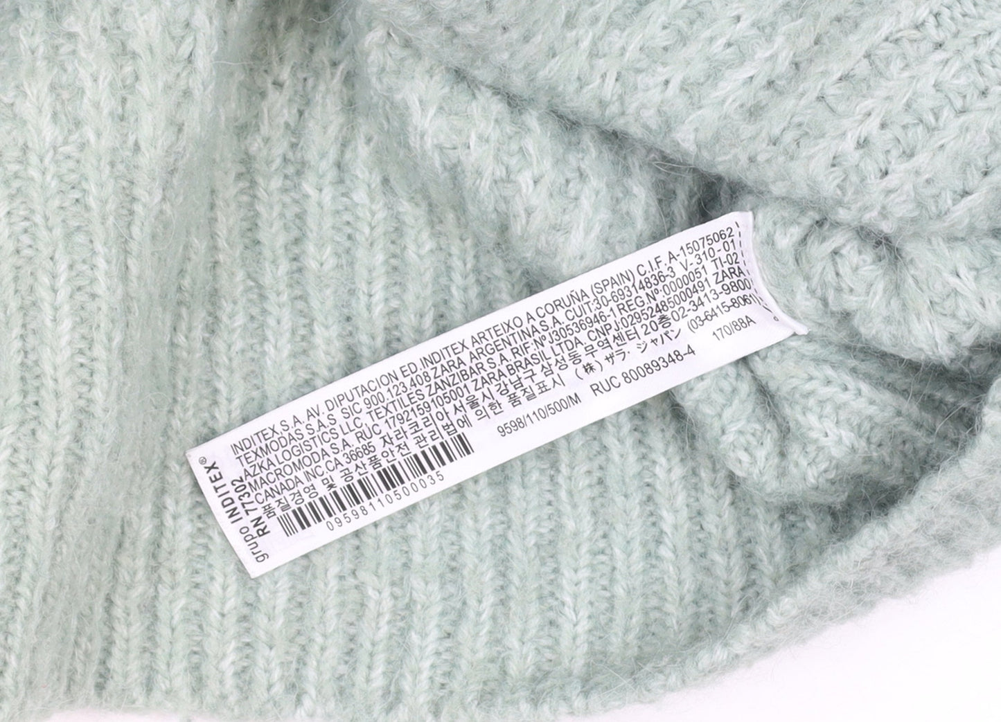 Zara Women Green Knit Chunky V-Neck Cardigan Size M
