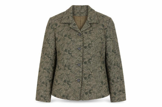 Talbots Collection Women's Brown Wool Tweed Floral Blazer Size 12