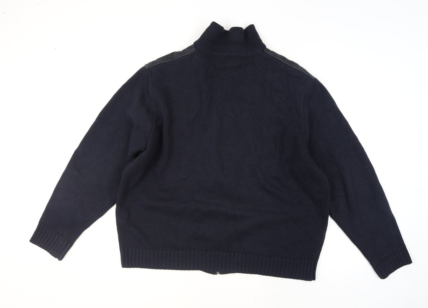 Marks and Spencer Men’s Navy Blue 2XL Full Zip Knit Jumper