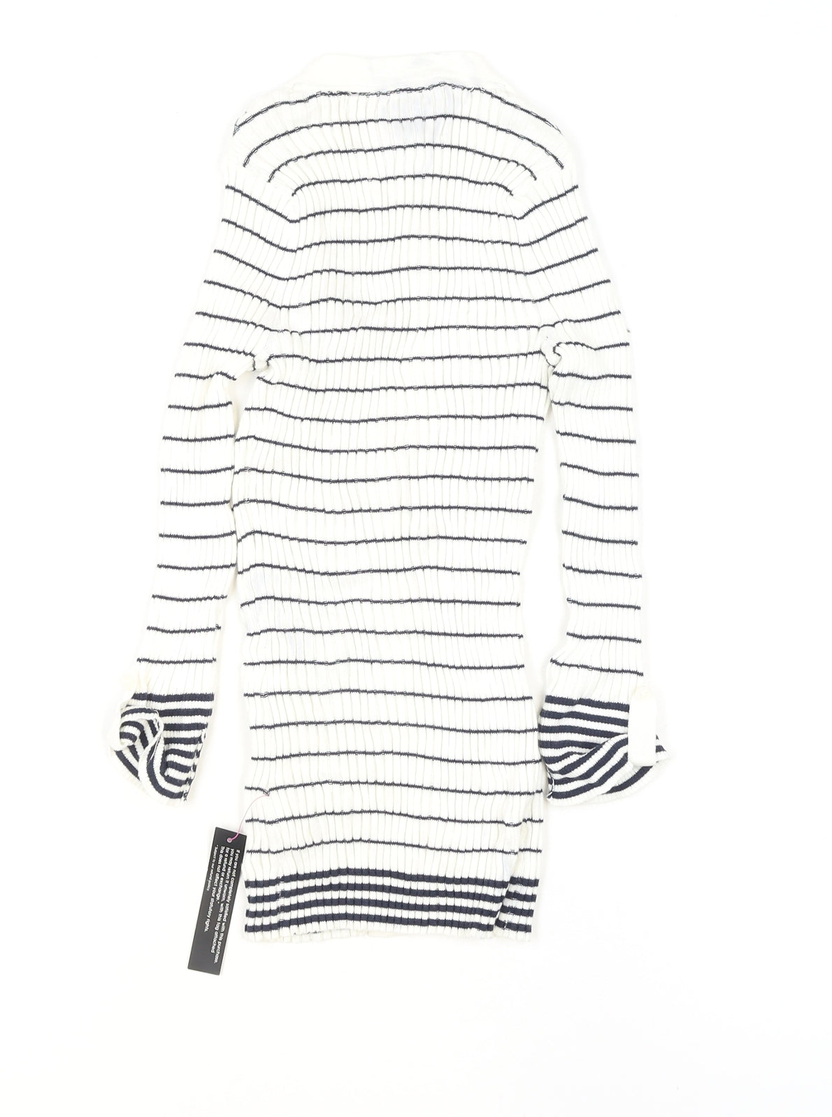 Principles Petite by Ben de Lisi Women's White Striped Knit Button-Up Cardigan Size 6