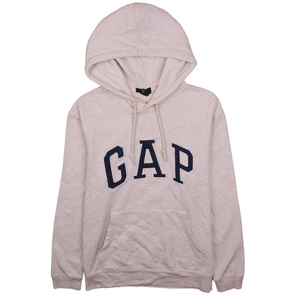 Additional front view of Gap Women Beige Small Pullover Hoodie with Logo and Pockets