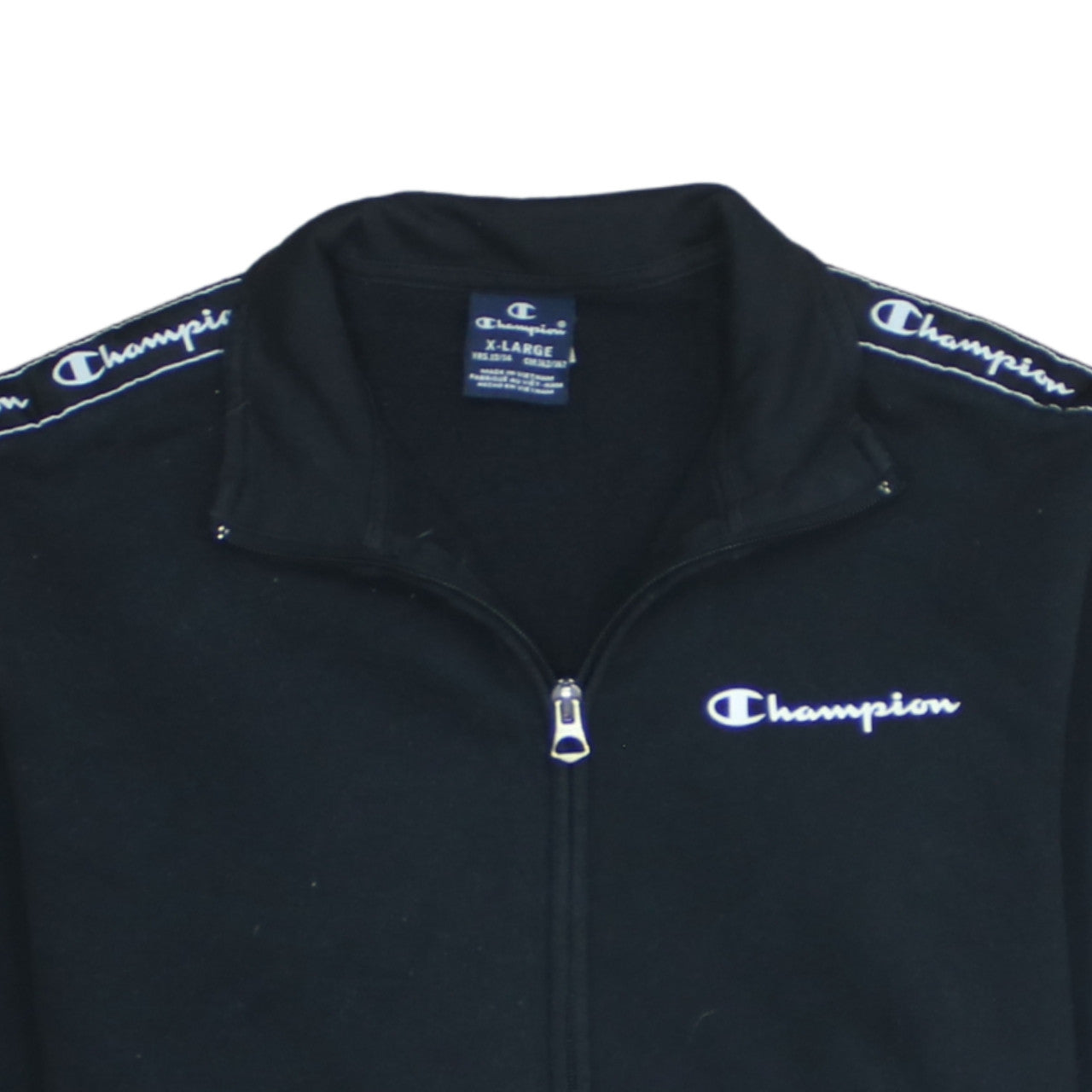 Champion Boys Black 13-14 Years Track Jacket Full Zip Sports Top