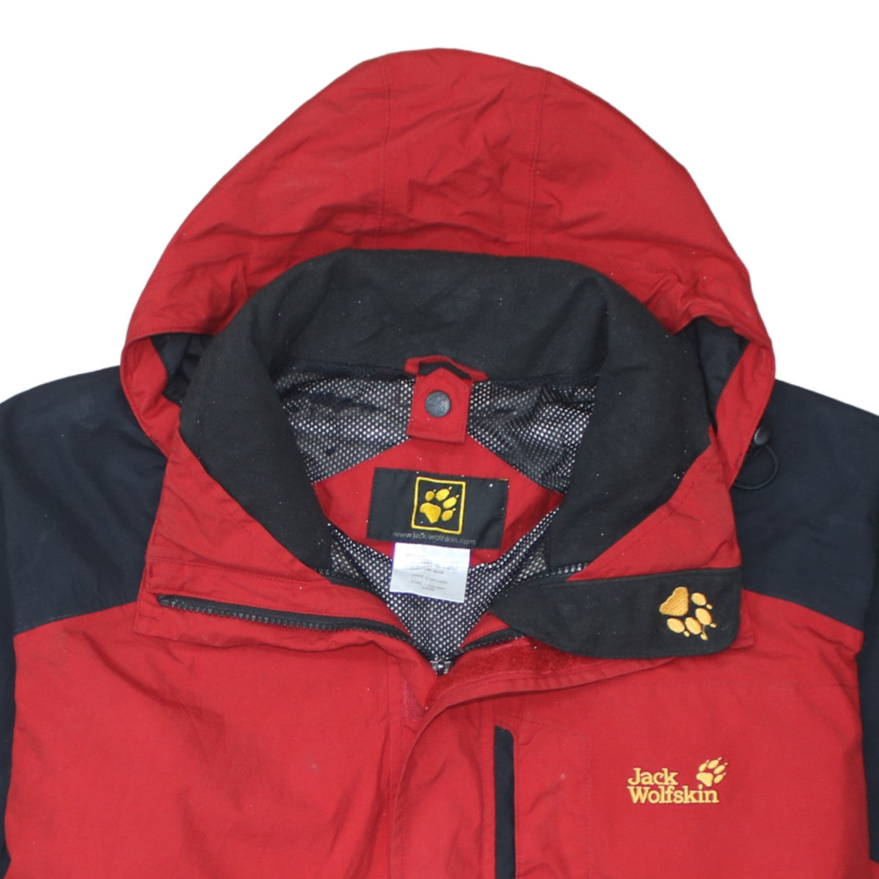 Jack Wolfskin Men Red Waterproof Hooded Parka Jacket Size M