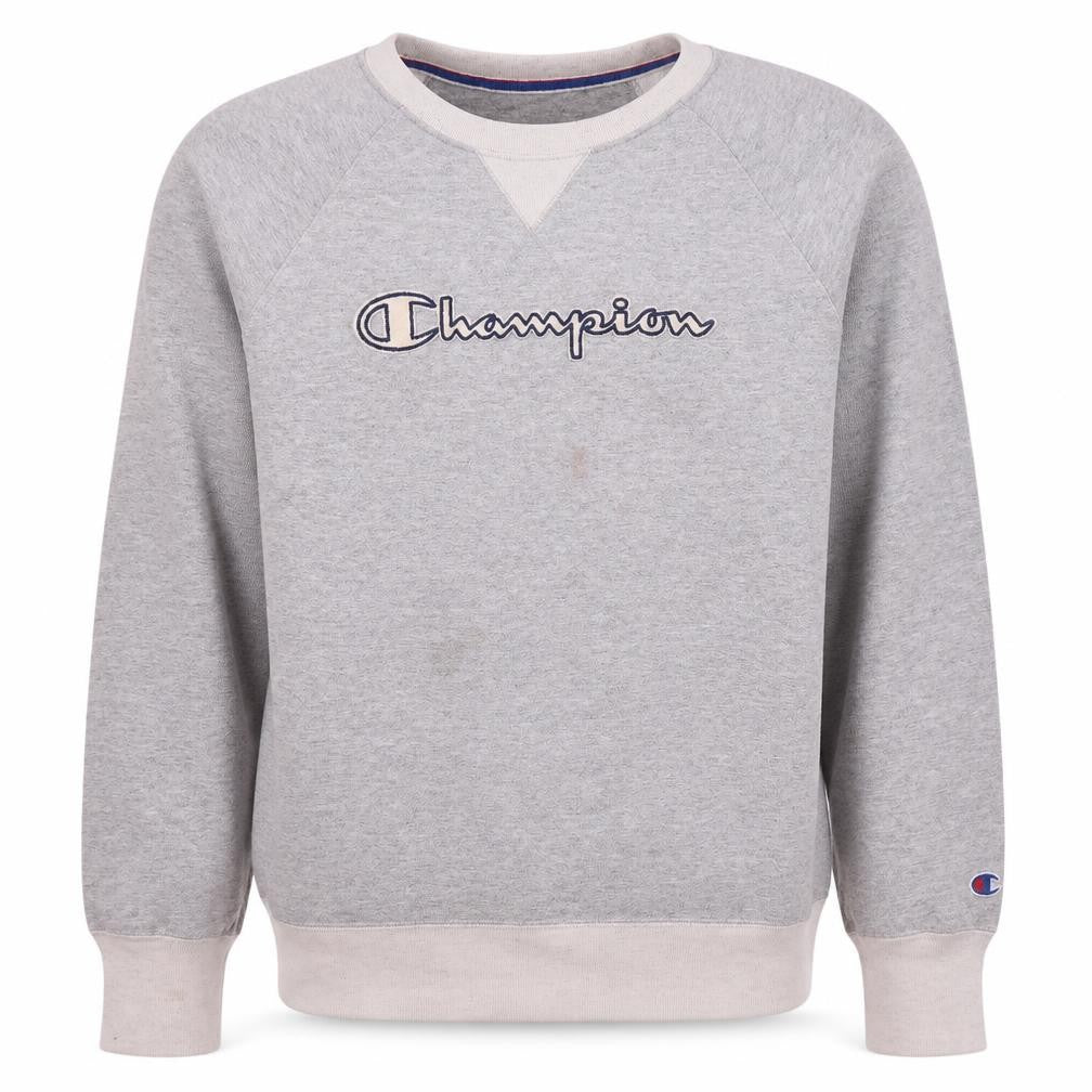 Champion Men's Grey Pullover Sweatshirt M Logo Athletic