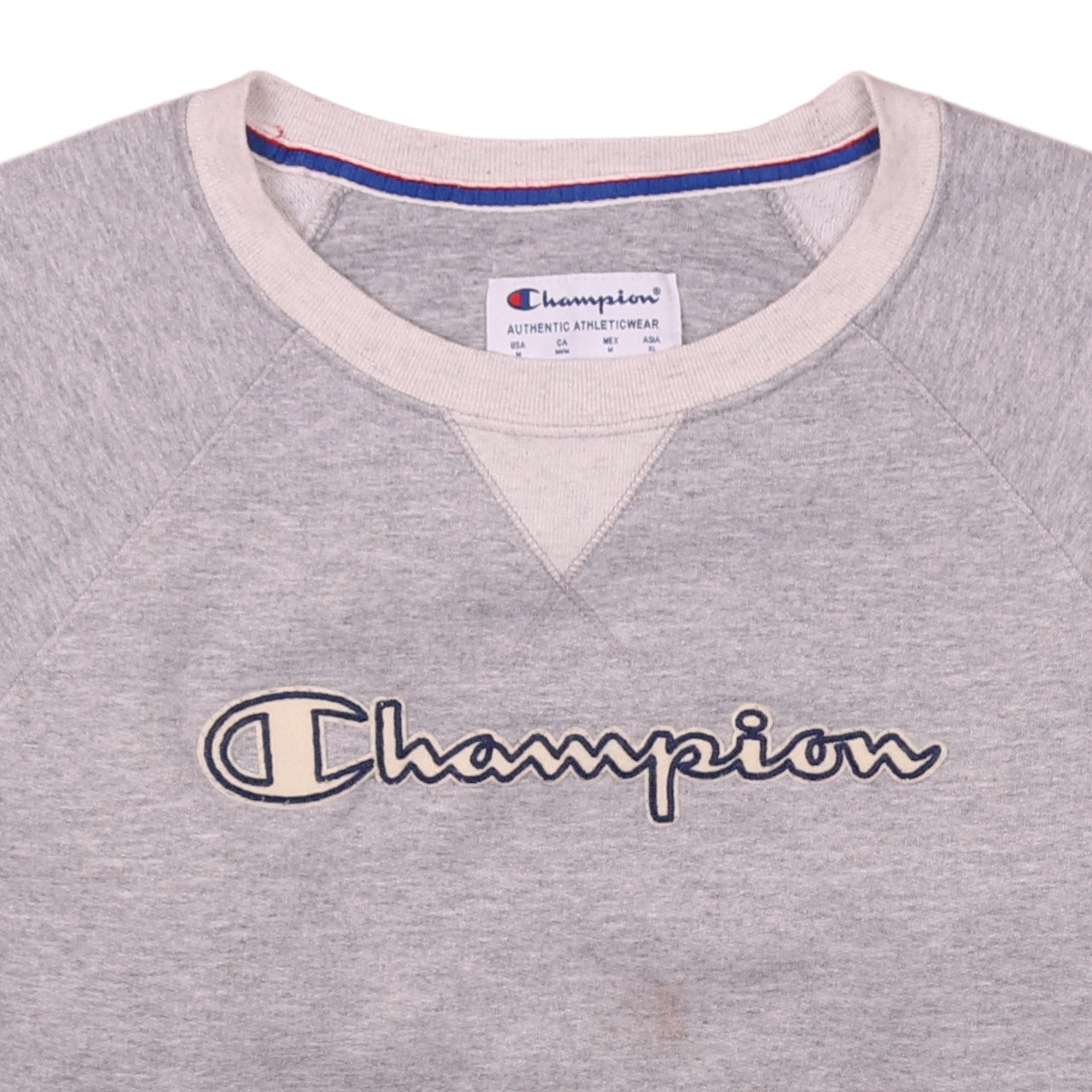 Champion Men's Grey Pullover Sweatshirt M Logo Athletic