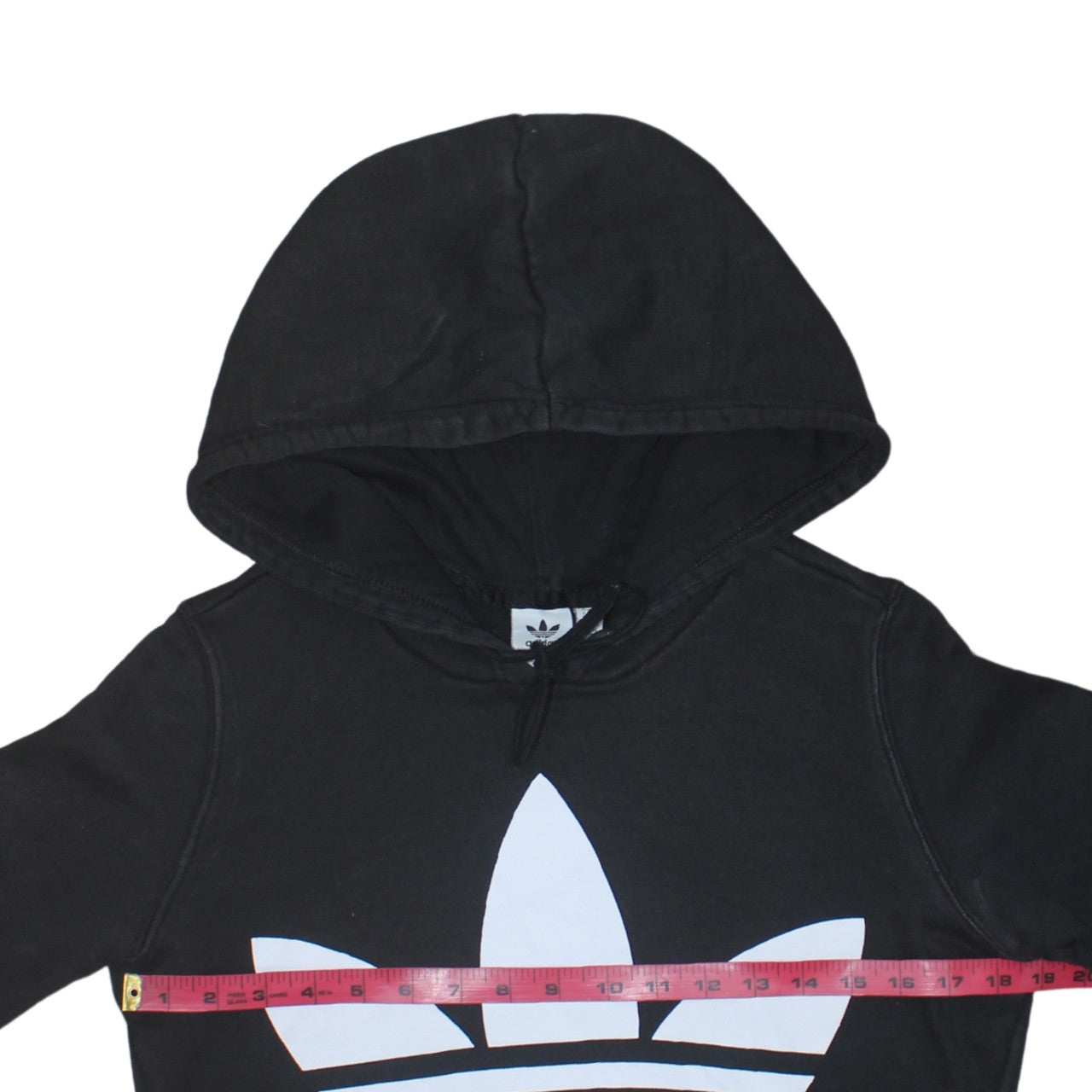 Adidas Women's Black Logo Pullover Hoodie Size 8 Regular Fit