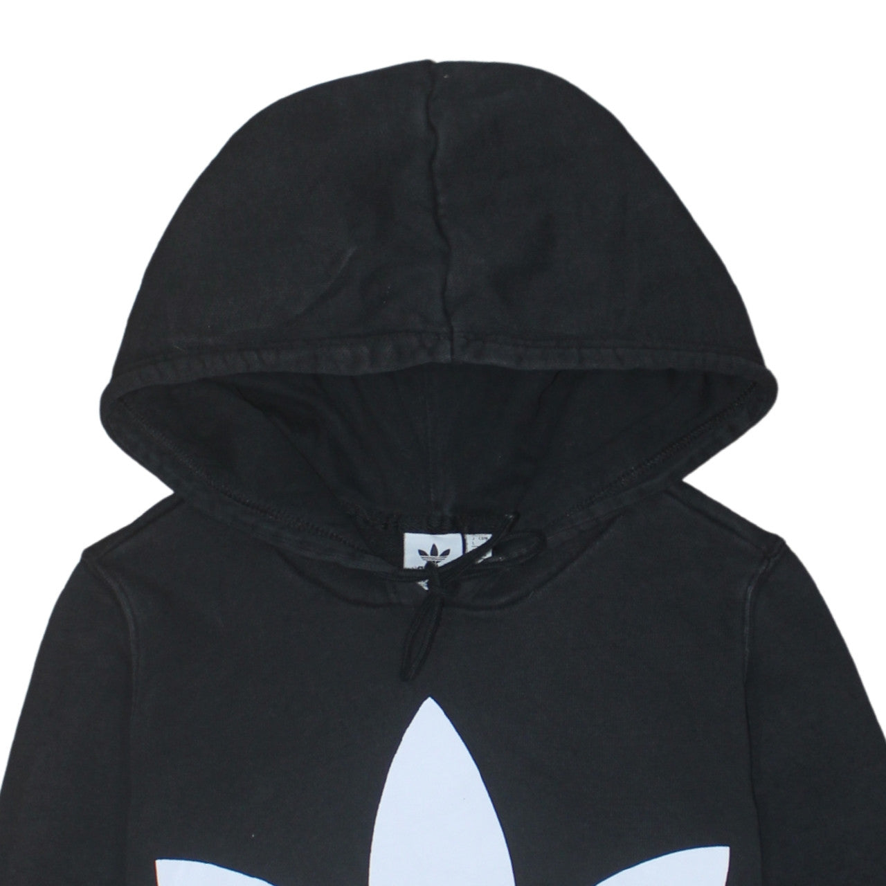 Adidas Women's Black Logo Pullover Hoodie Size 8 Regular Fit