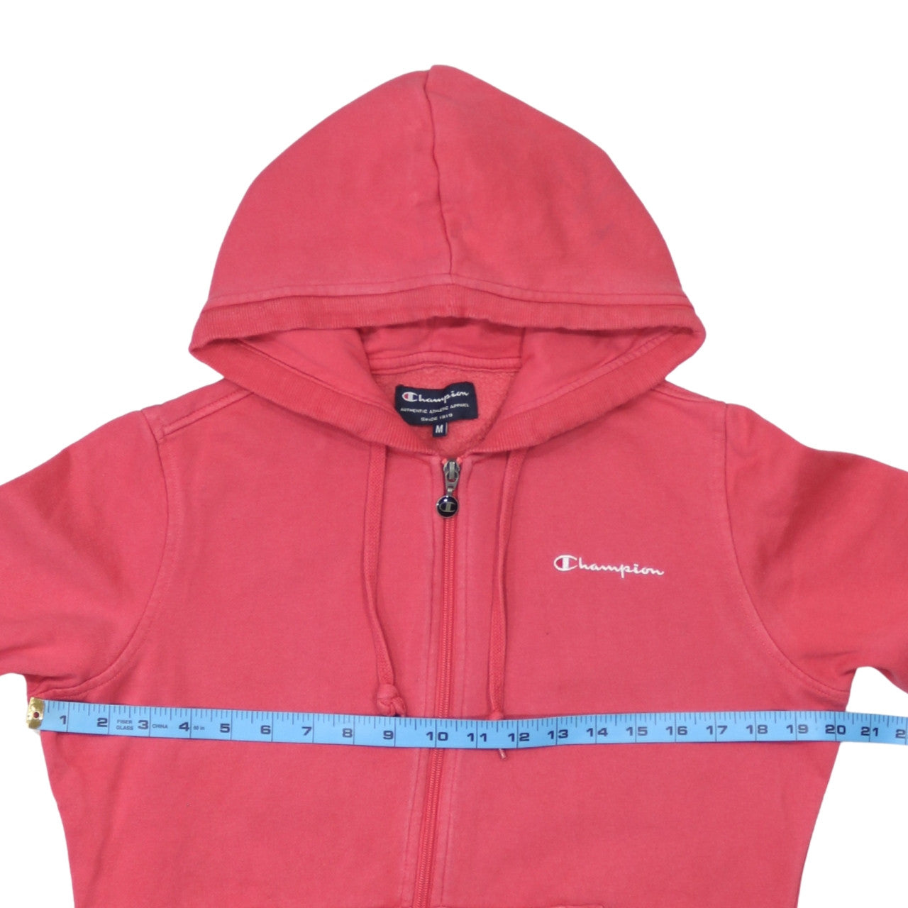 Champion Womens Pink Full Zip Hoodie Medium Cotton Blend