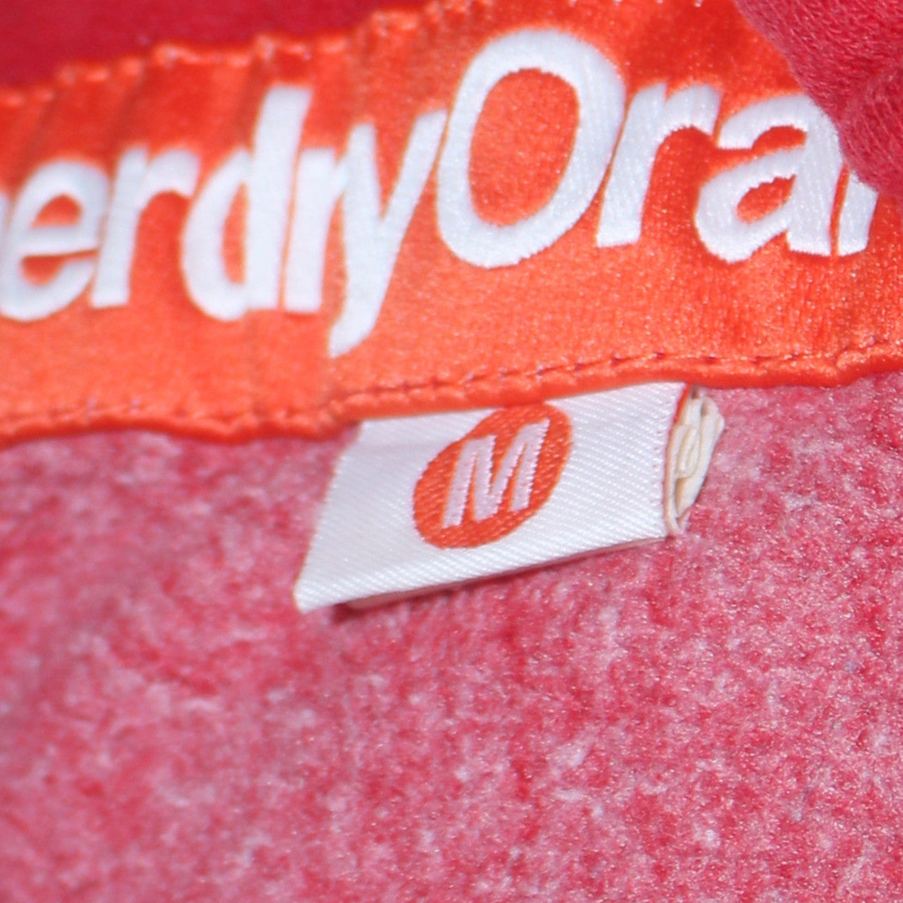 Superdry Men's Red Pullover Hoodie Size M Logo Fleece Sweatshirt