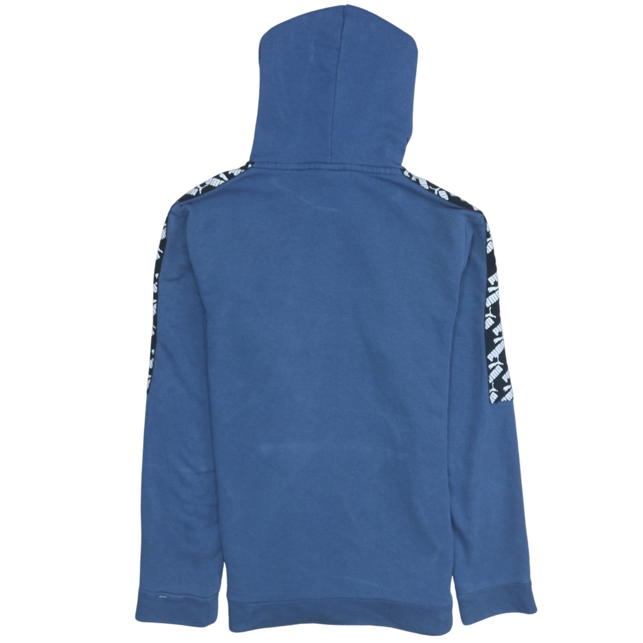 Puma Men Blue Pullover Hoodie L Graphic Logo Sportswear