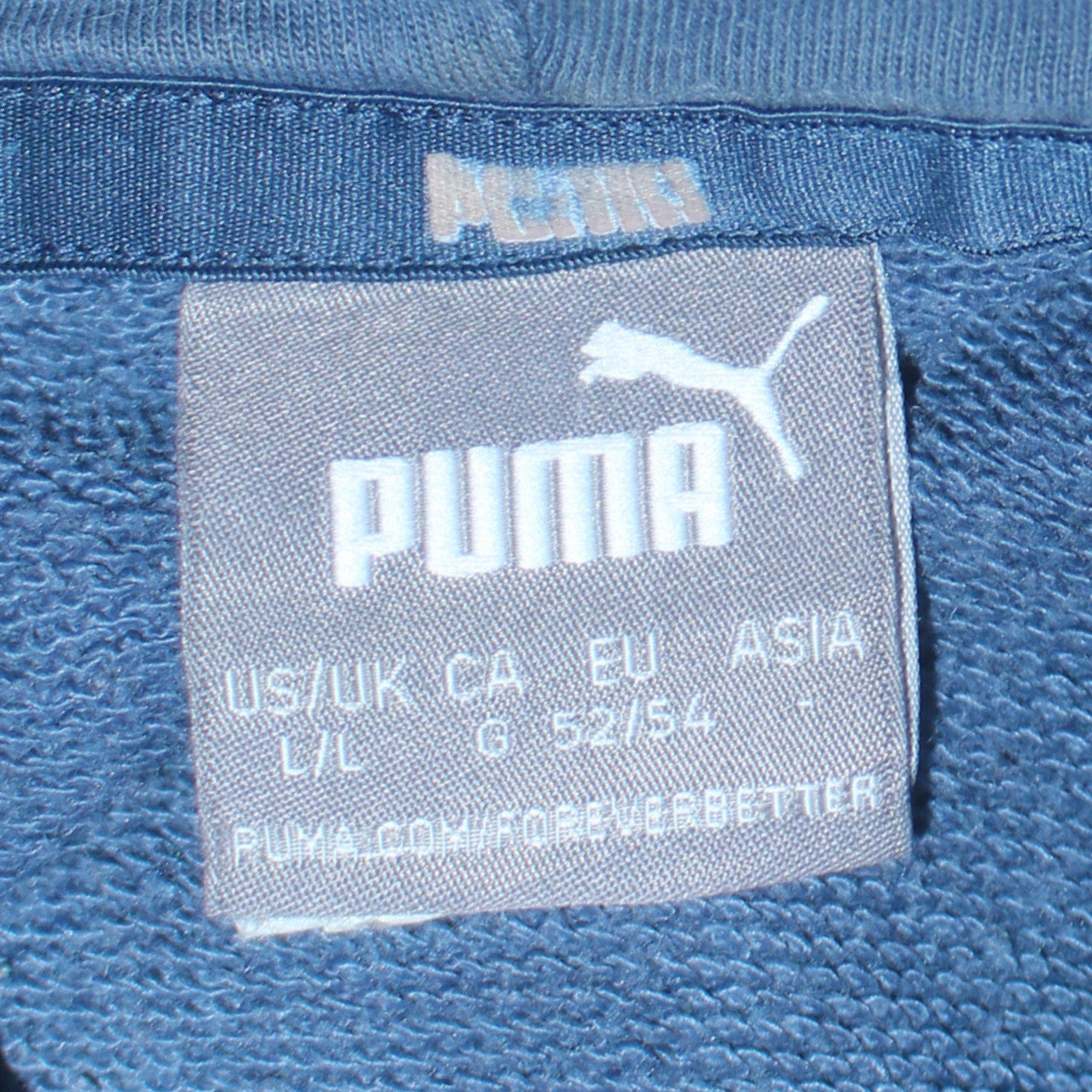 Puma Men Blue Pullover Hoodie L Graphic Logo Sportswear