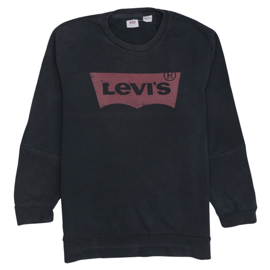 Levi's Men's Black Crew Neck Pullover Sweatshirt Size S Classic Logo