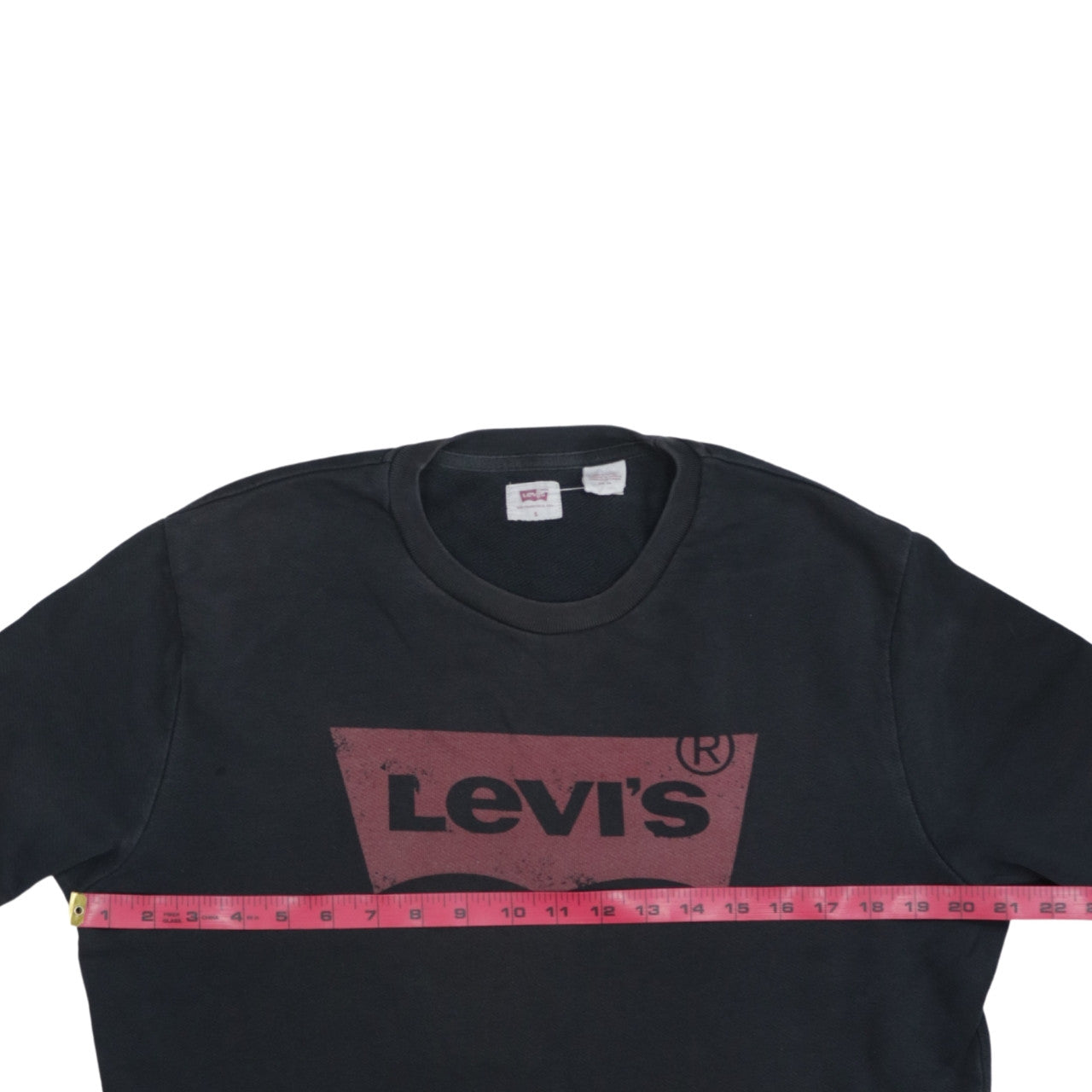 Levi's Men's Black Crew Neck Pullover Sweatshirt Size S Classic Logo