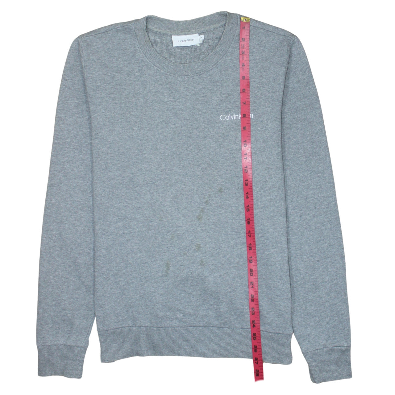 Calvin Klein Men's Grey M Crew Neck Pullover Cotton Sweatshirt