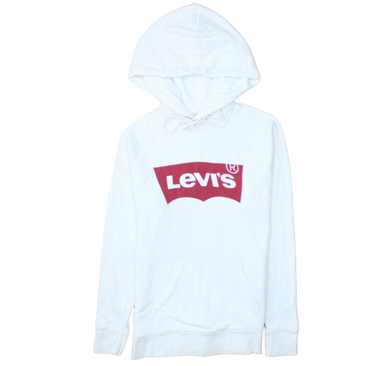 Levi's Men's White Pullover Hoodie XS Logo Fleece Sweatshirt