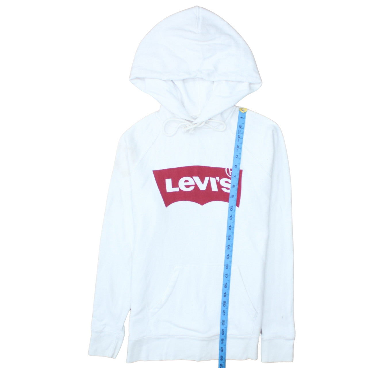 Levi's Men's White Pullover Hoodie XS Logo Fleece Sweatshirt