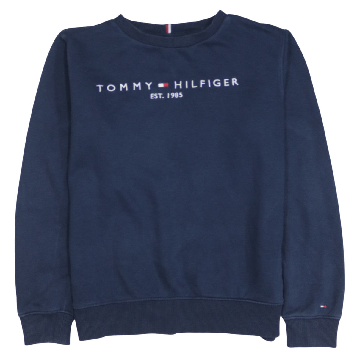 Tommy Hilfiger Boys Navy Blue Crew Neck Pullover Sweatshirt Size 164