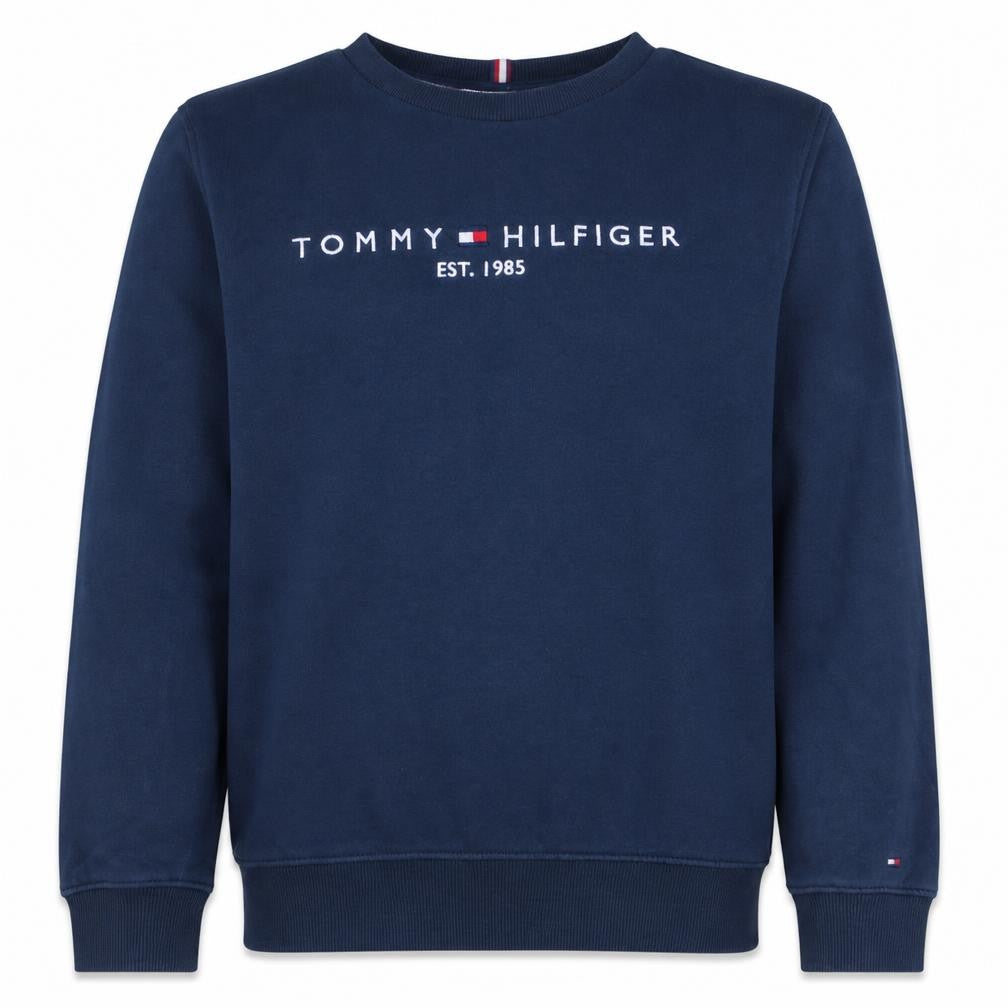 Tommy Hilfiger Boys Navy Blue Crew Neck Pullover Sweatshirt Size 164
