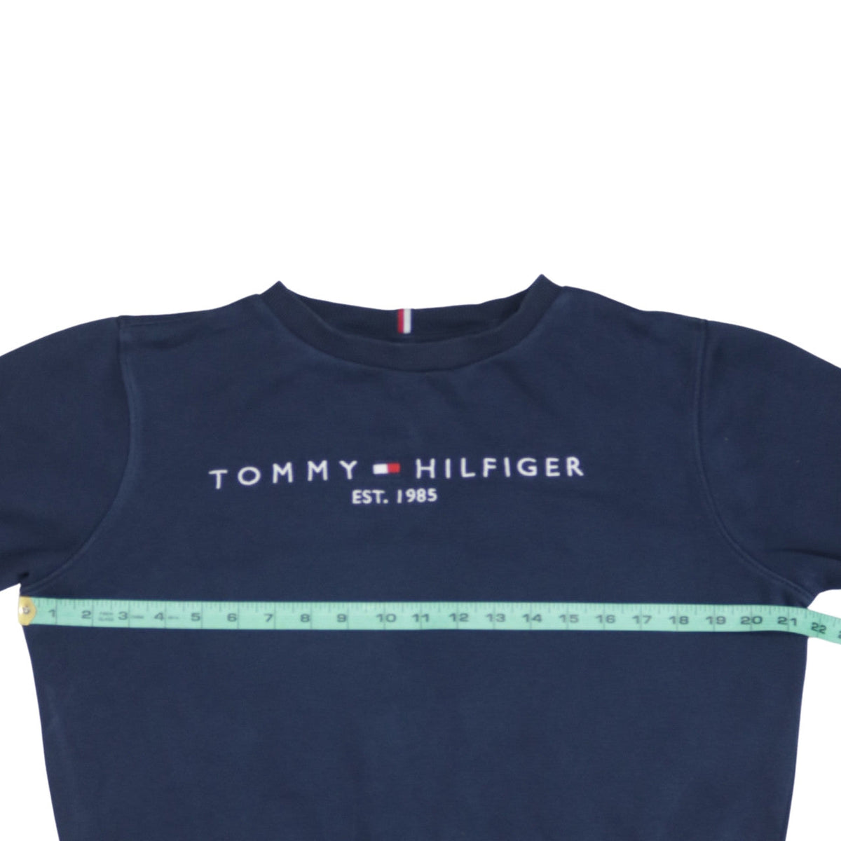 Tommy Hilfiger Boys Navy Blue Crew Neck Pullover Sweatshirt Size 164