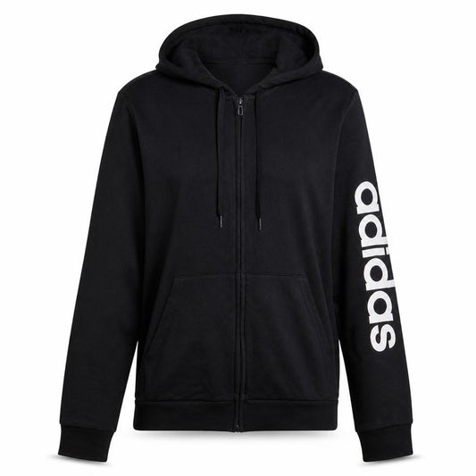 Adidas Women Black Full Zip Hoodie L 16-18 Hooded Sweatshirt