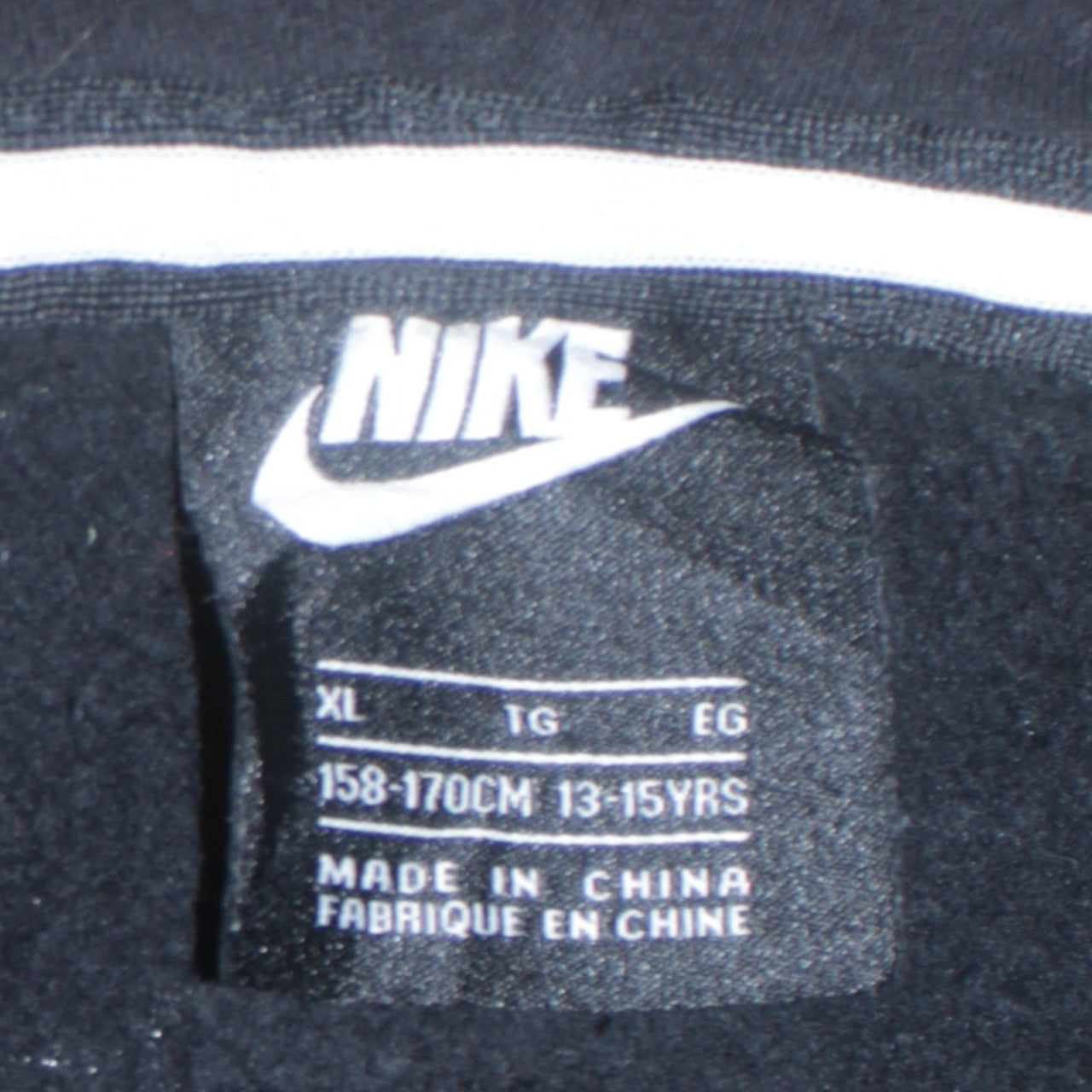Nike Boys Black & Grey Full Zip Hoodie XL 13-15 Years Cotton Blend
