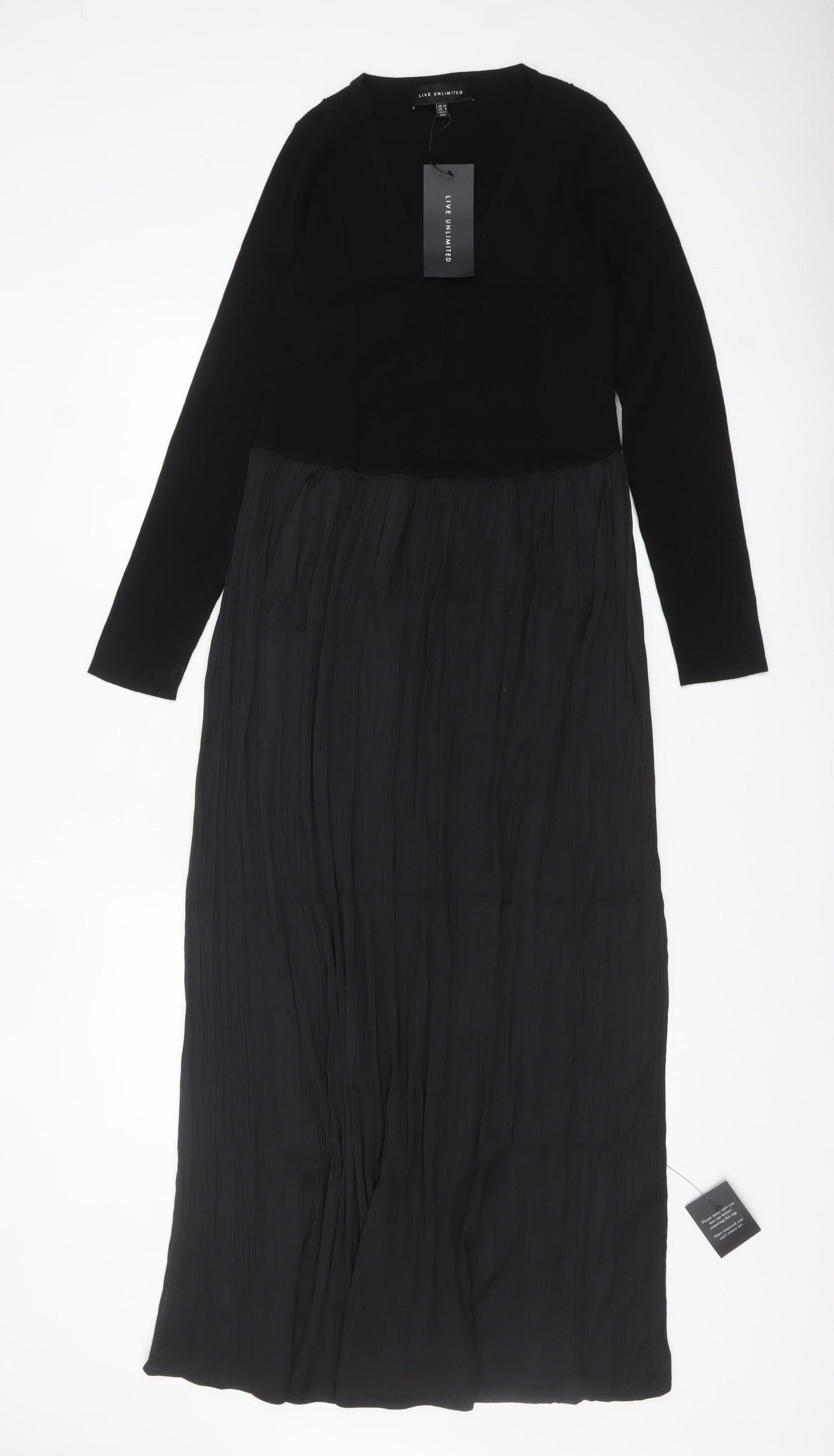 Live Unlimited Women’s Black Long Fit & Flare Dress UK 12