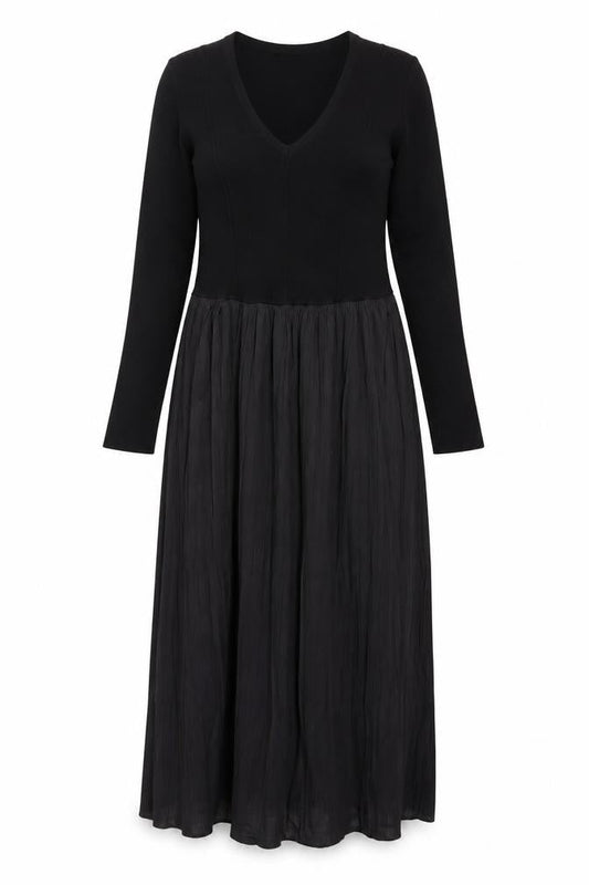 Live Unlimited Women’s Black Long Fit & Flare Dress UK 12